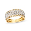 Thumbnail Image 1 of 1/4 CT. T.W. Diamond Edge Multi-Row Band in 10K Gold