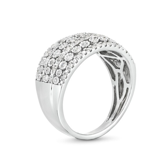 1/2 CT. T.w. Diamond Edge Multi-Row Band in 10K White Gold