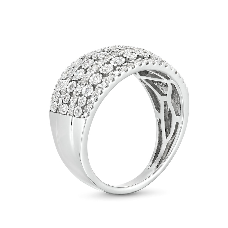 Main Image 3 of 1/2 CT. T.W. Diamond Edge Multi-Row Band in 10K White Gold