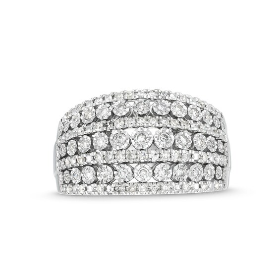 1/2 CT. T.w. Diamond Edge Multi-Row Band in 10K White Gold