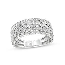 1/4 CT. T.W. Diamond Edge Multi-Row Band in 10K White Gold