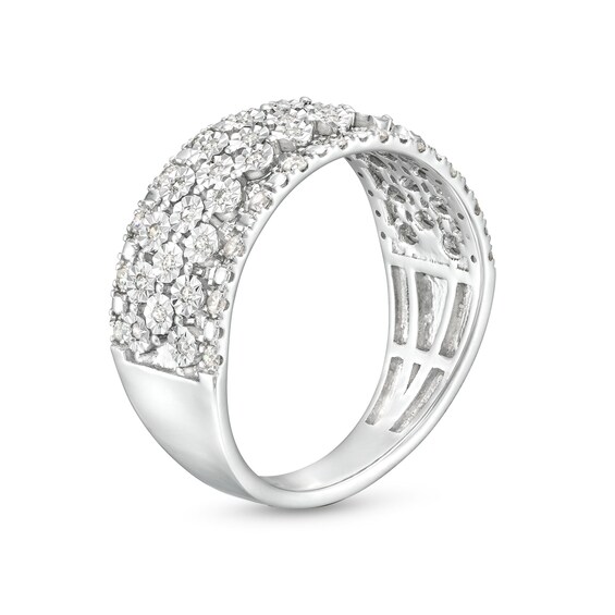1/4 CT. T.w. Diamond Edge Multi-Row Band in 10K White Gold