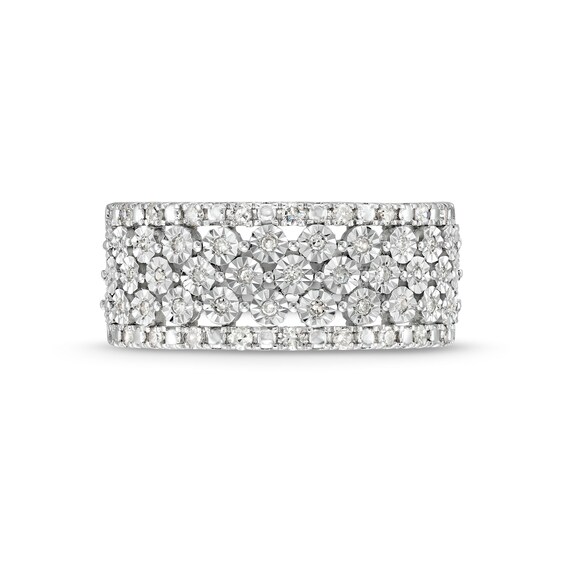 1/4 CT. T.w. Diamond Edge Multi-Row Band in 10K White Gold