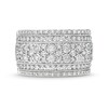 Thumbnail Image 4 of 1 CT. T.W. Diamond Edge Raised Multi-Row Vintage-Style Band in 10K White Gold