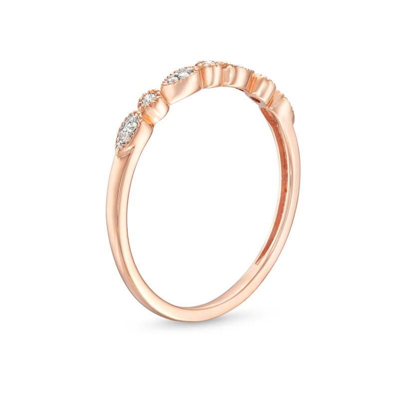 1/20 CT. T.W. Diamond Teardrops Stackable Band in 10K Rose Gold | Zales