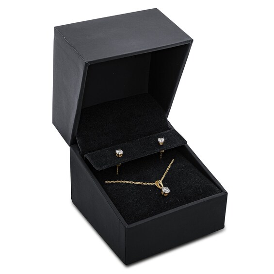 1/2 CT. T.w. Certified Lab-Grown Diamond Solitaire Pendant and Stud Earrings Set in 14K Gold (F/Vs2)