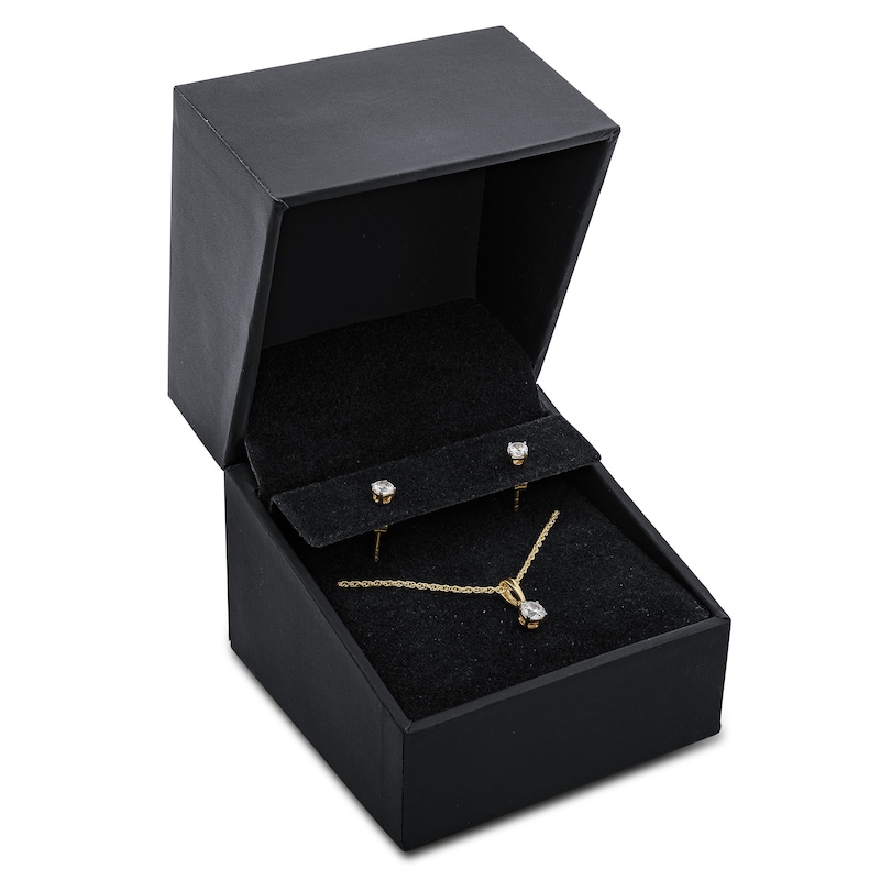 Main Image 5 of 1/2 CT. T.W. Certified Lab-Grown Diamond Solitaire Pendant and Stud Earrings Set in 14K Gold (F/VS2)