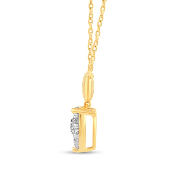 1 CT. T.w. Heart Multi-Diamond Polished Bead Drop Necklace in 14K Gold
