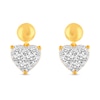Thumbnail Image 2 of 1 CT. T.W. Heart Multi-Diamond Polished Bead Dangle Drop Earrings in 14K Gold