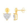 Thumbnail Image 3 of 1 CT. T.W. Heart Multi-Diamond Polished Bead Dangle Drop Earrings in 14K Gold
