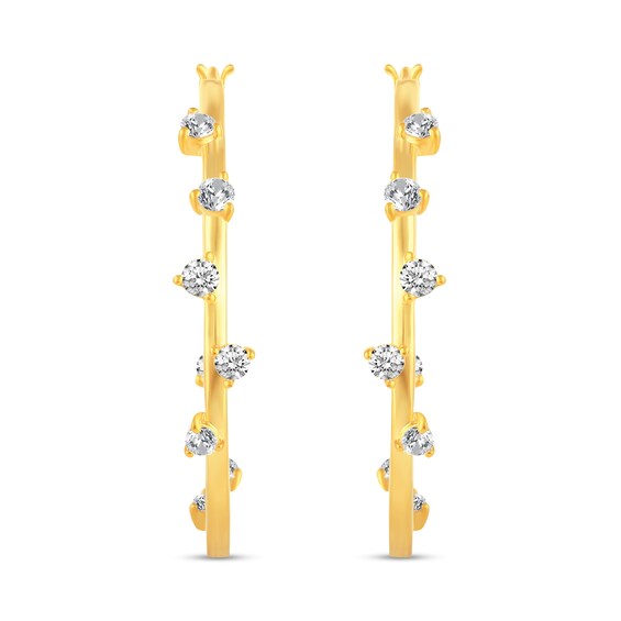1-1/2 CT. T.w. Diamond Bubbles Inside-Out Hoop Earrings in 14K Gold