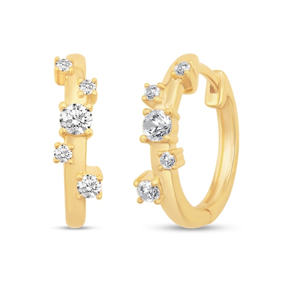 1/3 CT. T.w. Diamond Bubbles Huggie Hoop Earrings in 14K Gold