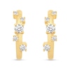 Thumbnail Image 2 of 1/3 CT. T.W. Diamond Bubbles Huggie Hoop Earrings in 14K Gold