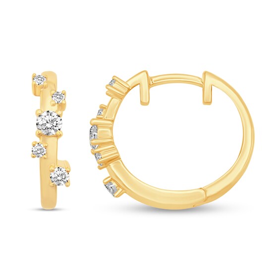 1/3 CT. T.w. Diamond Bubbles Huggie Hoop Earrings in 14K Gold