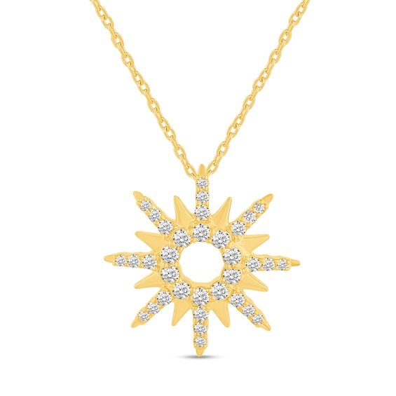 1/2 CT. T.w. Diamond Open Sunburst Pendant in 14K Gold