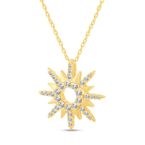 1/2 CT. T.w. Diamond Open Sunburst Pendant in 14K Gold