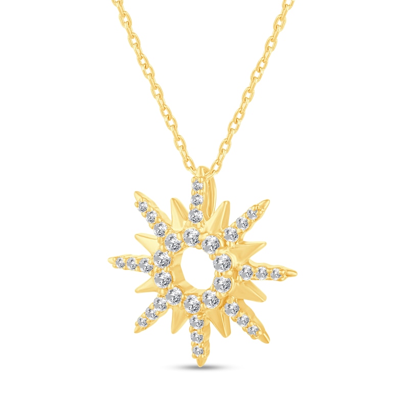 Main Image 2 of 1/2 CT. T.W. Diamond Open Sunburst Pendant in 14K Gold