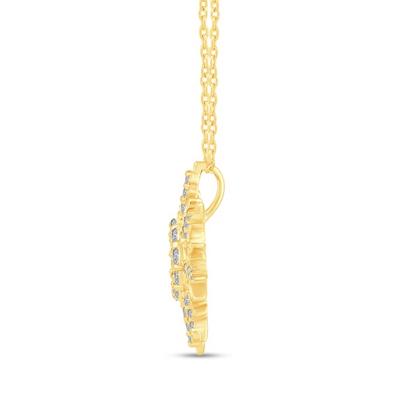 1/2 CT. T.w. Diamond Open Sunburst Pendant in 14K Gold