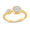 Thumbnail Image 1 of 1/3 CT. T.W. Diamond Hexagon Duo Ring in 14K Gold