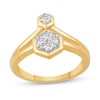 Thumbnail Image 1 of 1/3 CT. T.W. Diamond Linear Hexagon Duo Ring in 14K Gold