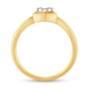 Thumbnail Image 2 of 1/3 CT. T.W. Diamond Linear Hexagon Duo Ring in 14K Gold