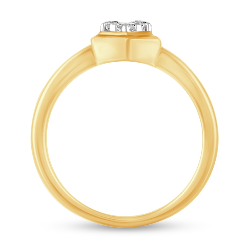 Main Image 2 of 1/3 CT. T.W. Diamond Linear Hexagon Duo Ring in 14K Gold