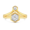 Thumbnail Image 4 of 1/3 CT. T.W. Diamond Linear Hexagon Duo Ring in 14K Gold