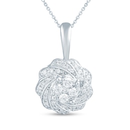 1/4 CT. T.W. Multi-Diamond Pinwheel Pendant in Sterling Silver