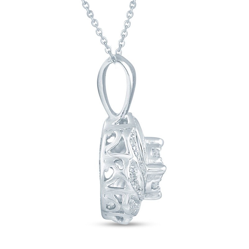Main Image 3 of 1/4 CT. T.W. Multi-Diamond Pinwheel Pendant in Sterling Silver