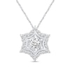 Thumbnail Image 1 of 3/8 CT. T.W. Diamond Curved Snowflake Pendant in Sterling Silver