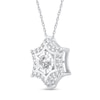 Thumbnail Image 2 of 3/8 CT. T.W. Diamond Curved Snowflake Pendant in Sterling Silver