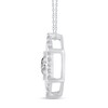 Thumbnail Image 3 of 3/8 CT. T.W. Diamond Curved Snowflake Pendant in Sterling Silver