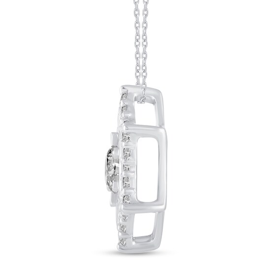 3/8 CT. T.w. Diamond Curved Snowflake Pendant in Sterling Silver