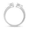 Thumbnail Image 3 of 3/8 CT. T.W. Pear and Round Multi-Diamond Open Shank Ring in 14K White Gold