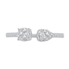 Thumbnail Image 4 of 3/8 CT. T.W. Pear and Round Multi-Diamond Open Shank Ring in 14K White Gold