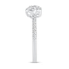 Thumbnail Image 2 of 3/8 CT. T.W. Diamond Flower Open Shank Ring in 14K White Gold
