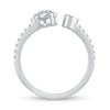 Thumbnail Image 3 of 3/8 CT. T.W. Diamond Flower Open Shank Ring in 14K White Gold