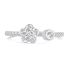 Thumbnail Image 4 of 3/8 CT. T.W. Diamond Flower Open Shank Ring in 14K White Gold
