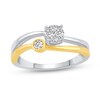 Thumbnail Image 1 of 1/4 CT. T.W. Multi-Diamond Split Shank Ring in 14K Two-Tone Gold