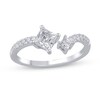 Thumbnail Image 1 of 5/8 CT. T.W. Princess-Cut Diamond Duo Open Shank Ring in 14K White Gold
