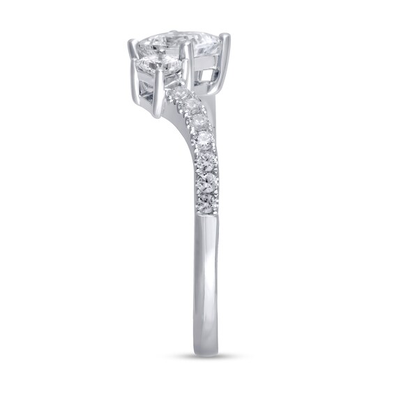 5/8 CT. T.w. Princess-Cut Diamond Duo Open Shank Ring in 14K White Gold