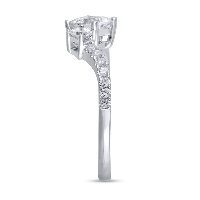Main Image 2 of 5/8 CT. T.W. Princess-Cut Diamond Duo Open Shank Ring in 14K White Gold