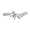 Thumbnail Image 4 of 5/8 CT. T.W. Princess-Cut Diamond Duo Open Shank Ring in 14K White Gold