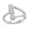 Thumbnail Image 1 of 3/8 CT. T.W. Multi-Diamond Linear Three Stone Open Shank Ring in 14K White Gold
