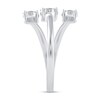 Thumbnail Image 2 of 3/8 CT. T.W. Multi-Diamond Linear Three Stone Open Shank Ring in 14K White Gold