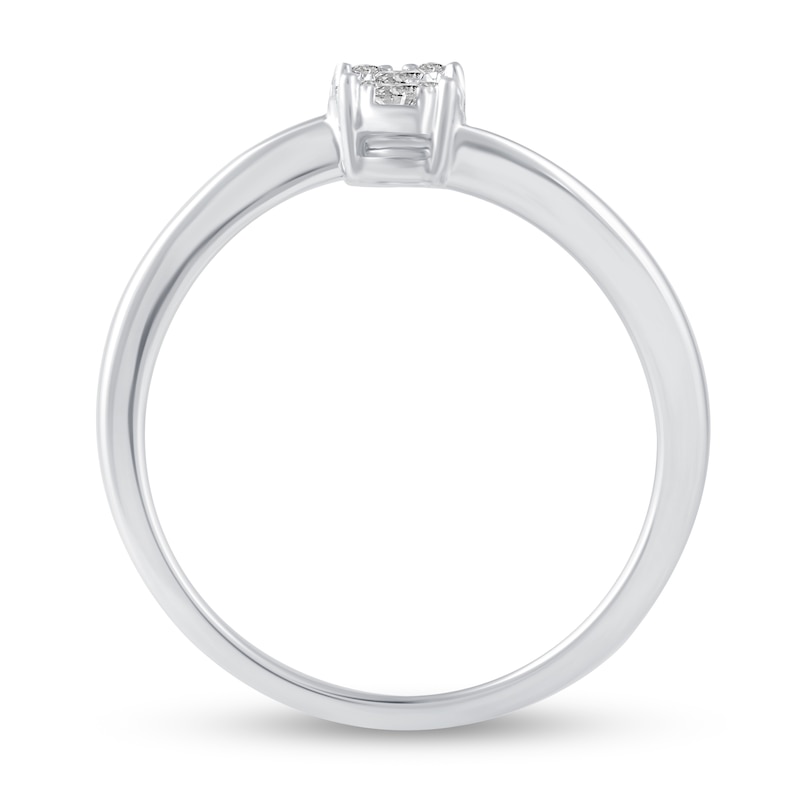 Main Image 3 of 3/8 CT. T.W. Multi-Diamond Linear Three Stone Open Shank Ring in 14K White Gold
