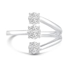Thumbnail Image 4 of 3/8 CT. T.W. Multi-Diamond Linear Three Stone Open Shank Ring in 14K White Gold