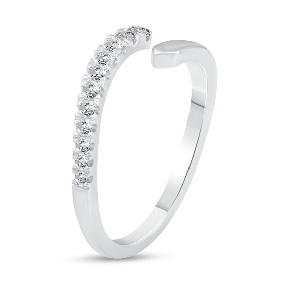 1/4 CT. T.w. Diamond Open Bypass Shank Ring in 14K White Gold