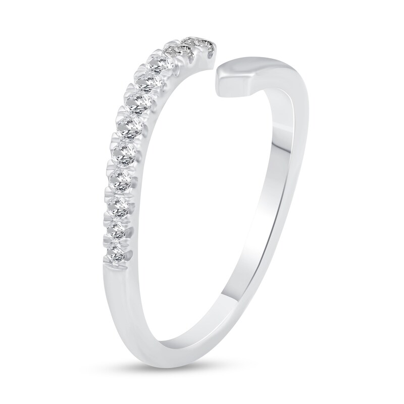 Main Image 2 of 1/4 CT. T.W. Diamond Open Bypass Shank Ring in 14K White Gold