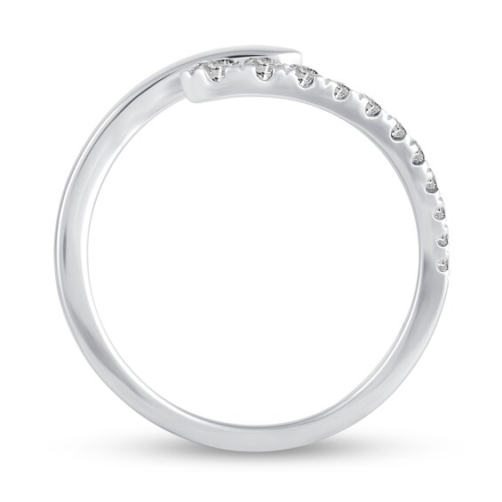 1/4 CT. T.w. Diamond Open Bypass Shank Ring in 14K White Gold
